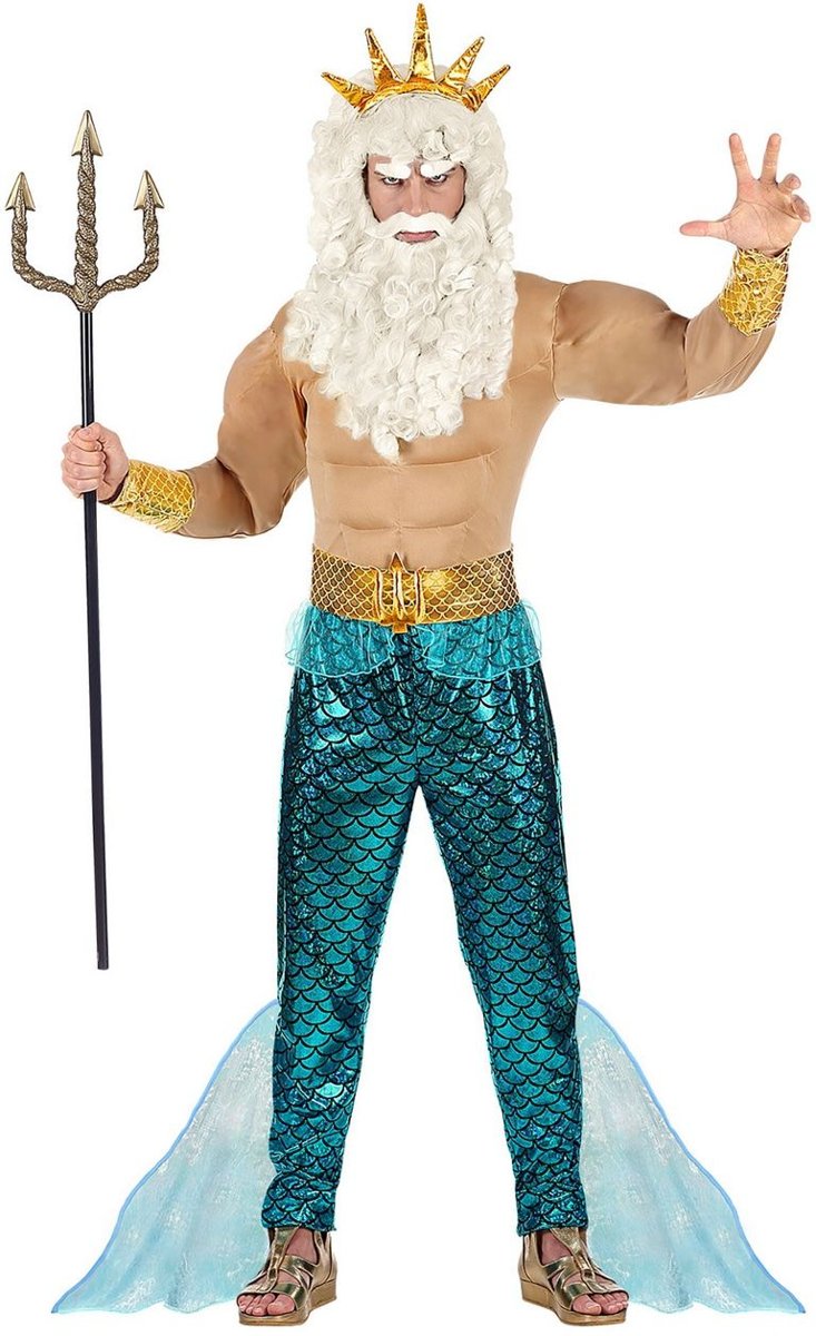 God & Godin Kostuum | Poseidon Heerser Van De Middellandse Zee | Man | Medium | Carnaval kostuum | Verkleedkleding